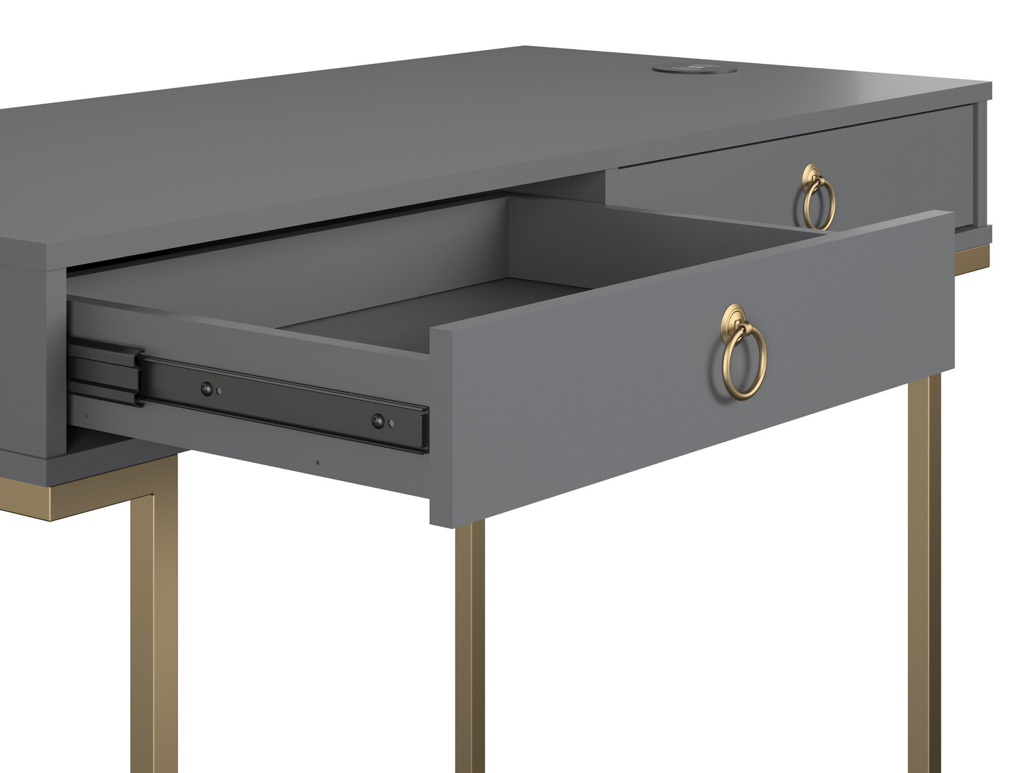 Mesa de oficina CosmoLiving by Cosmopolitan Fersale 100 (Grafito + Dorado)