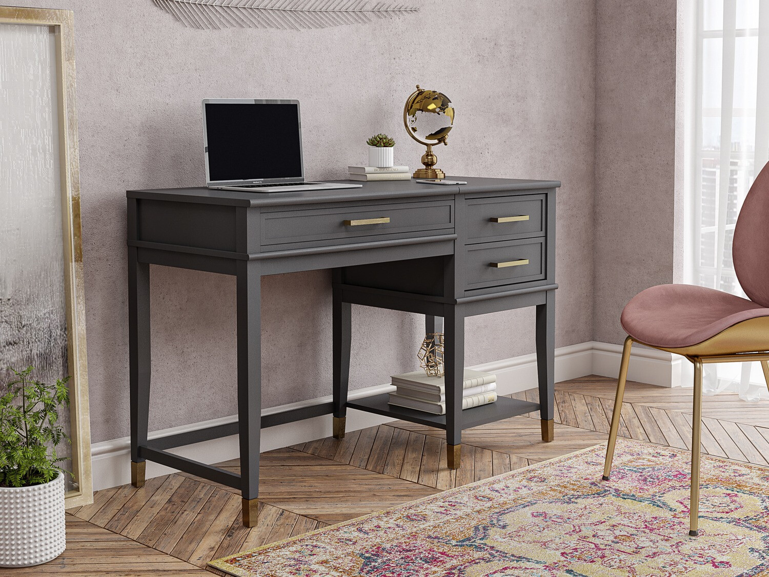 Mesa de oficina CosmoLiving by Cosmopolitan Belromu 102 (Grafito)