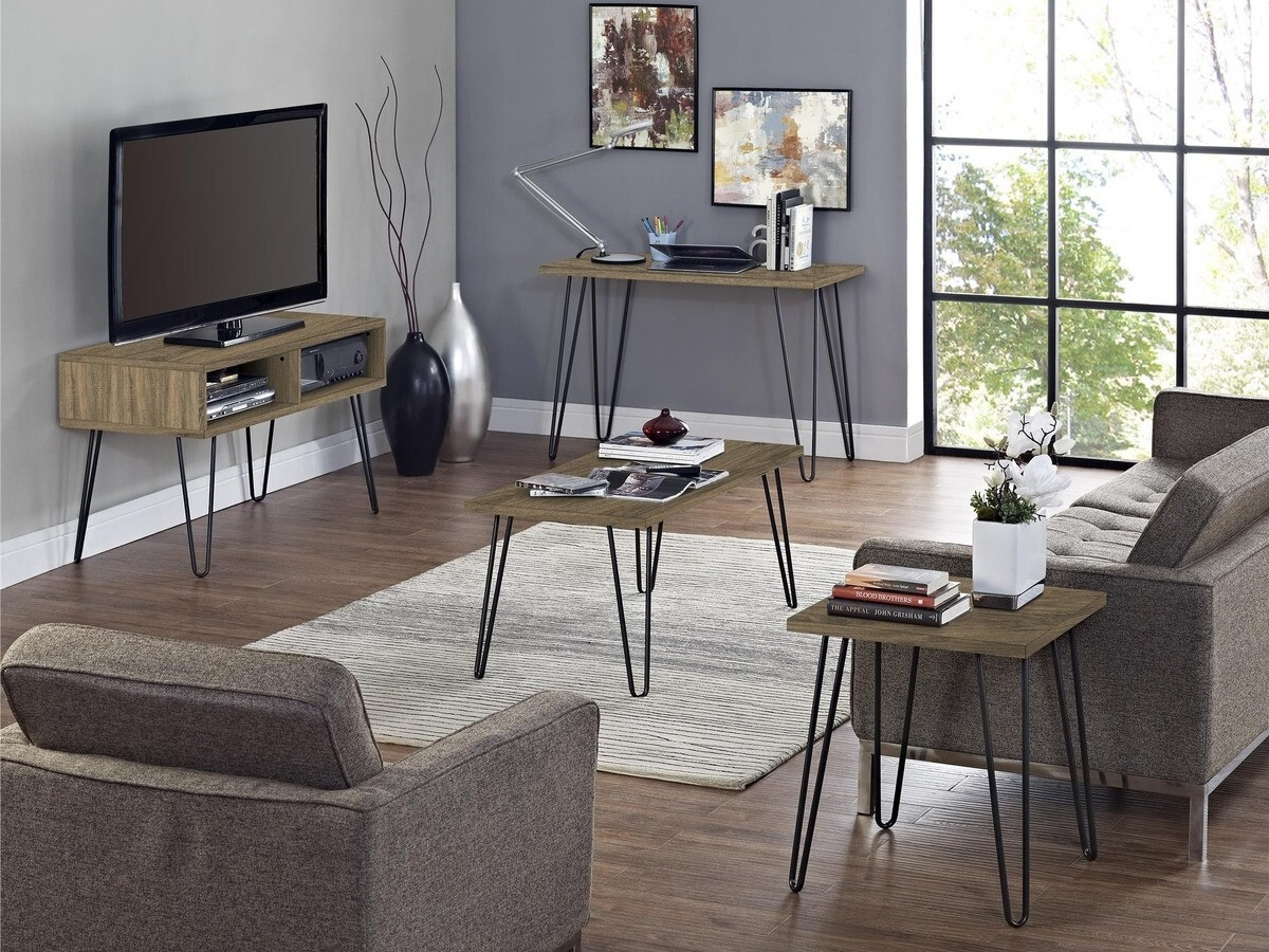 Mesa de oficina Nutive 102 (Nuez + Negro)