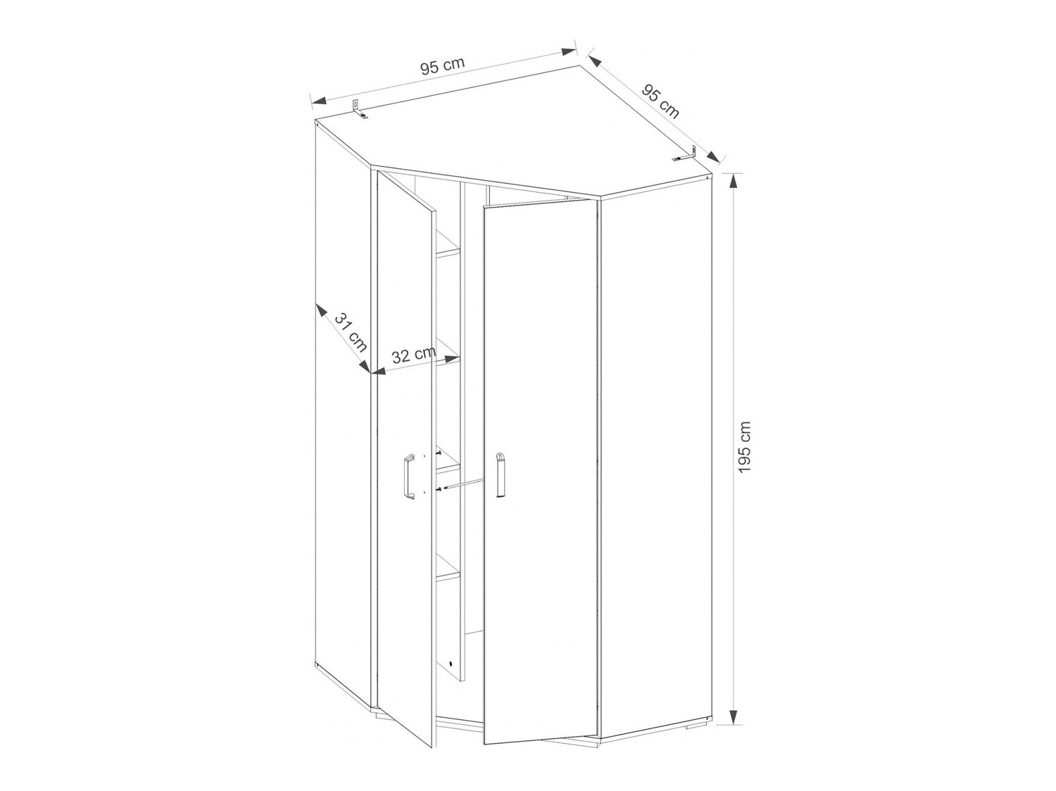 Armario de rincón Orlveno 119