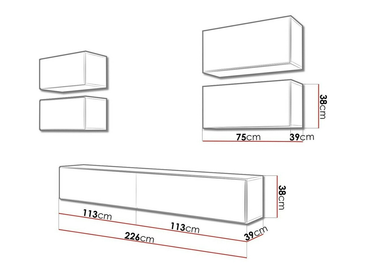 Conjunto de salón Corbele 107 (Antracita + Roble wotan)