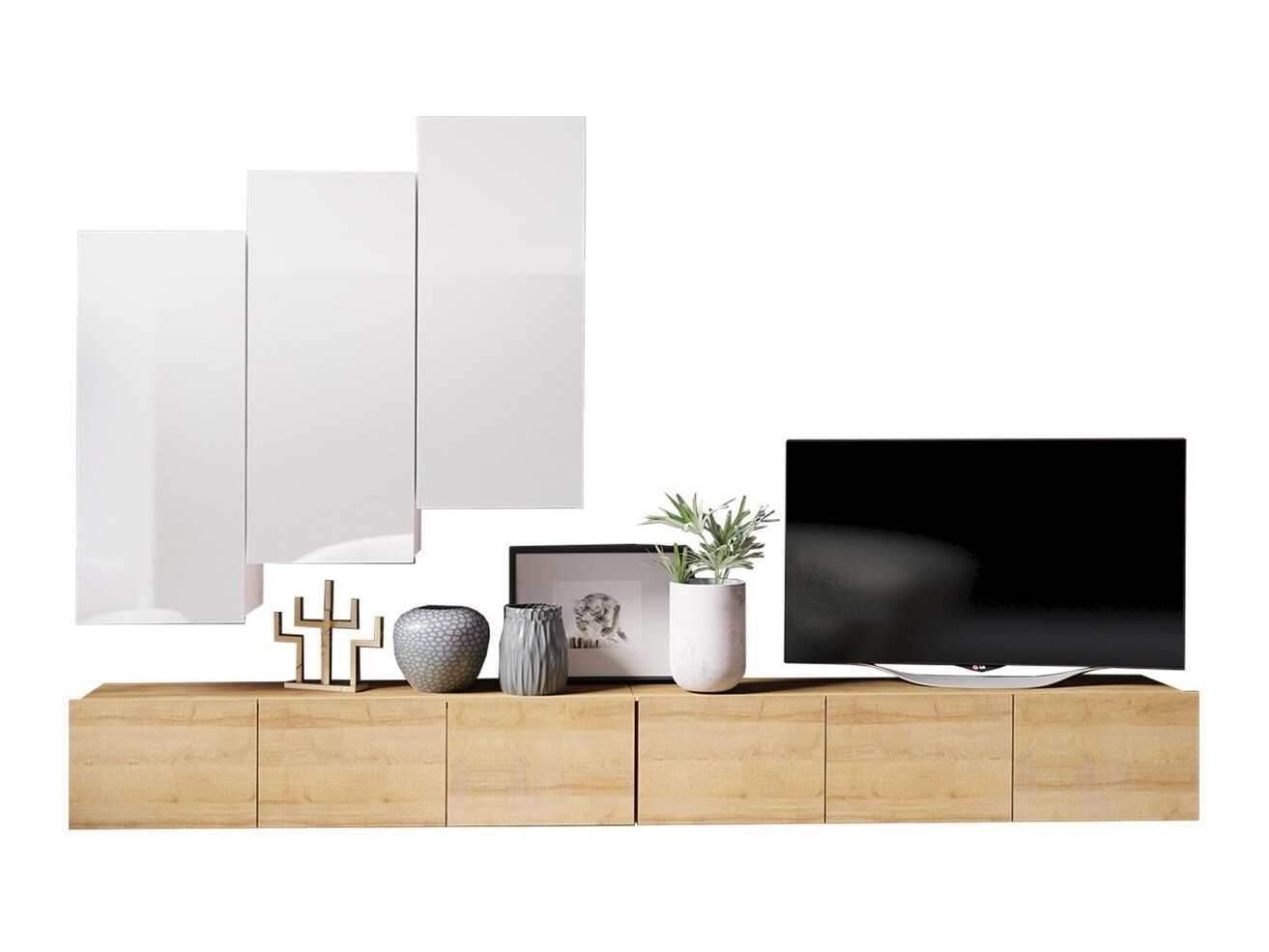 Conjunto de salón Remus XX (Roble dorado + Blanco)