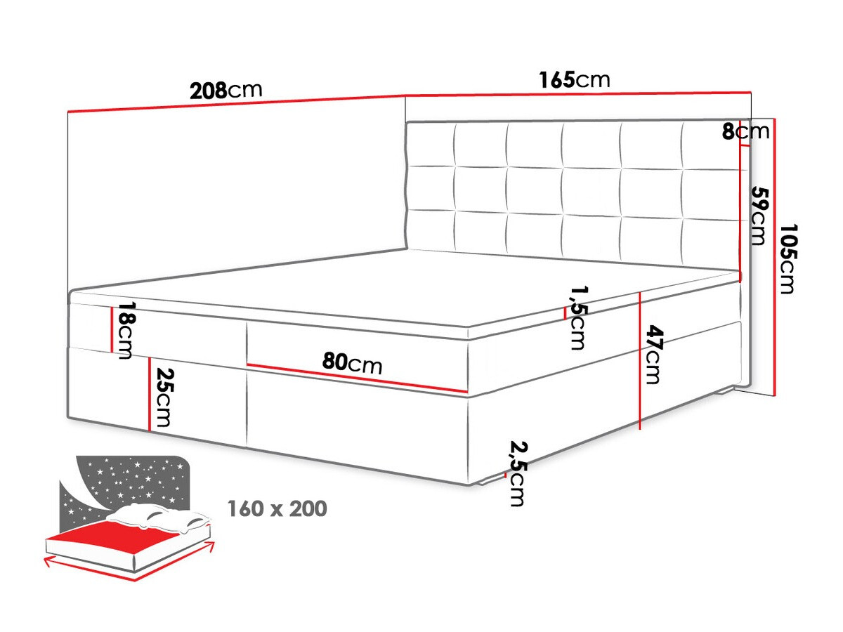 Cama continental Memphis 115 (Rico 01)