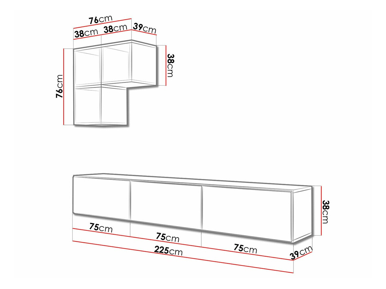 Conjunto de salón Corbele 111 (Negro)