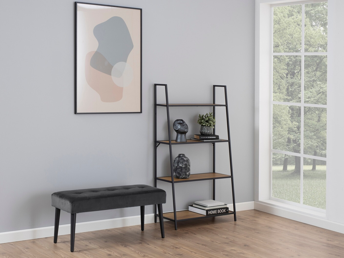 Banco tapizado Norsica 326 (Gris)