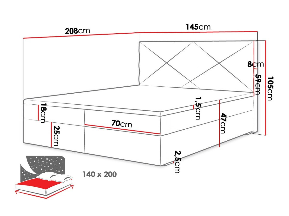 Cama continental Memphis 117 (Rico 18)