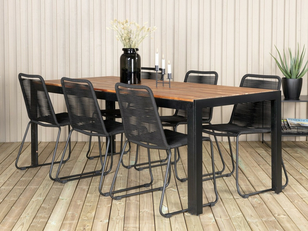 Conjunto de mesa y sillas Dallas 2907 (Negro)