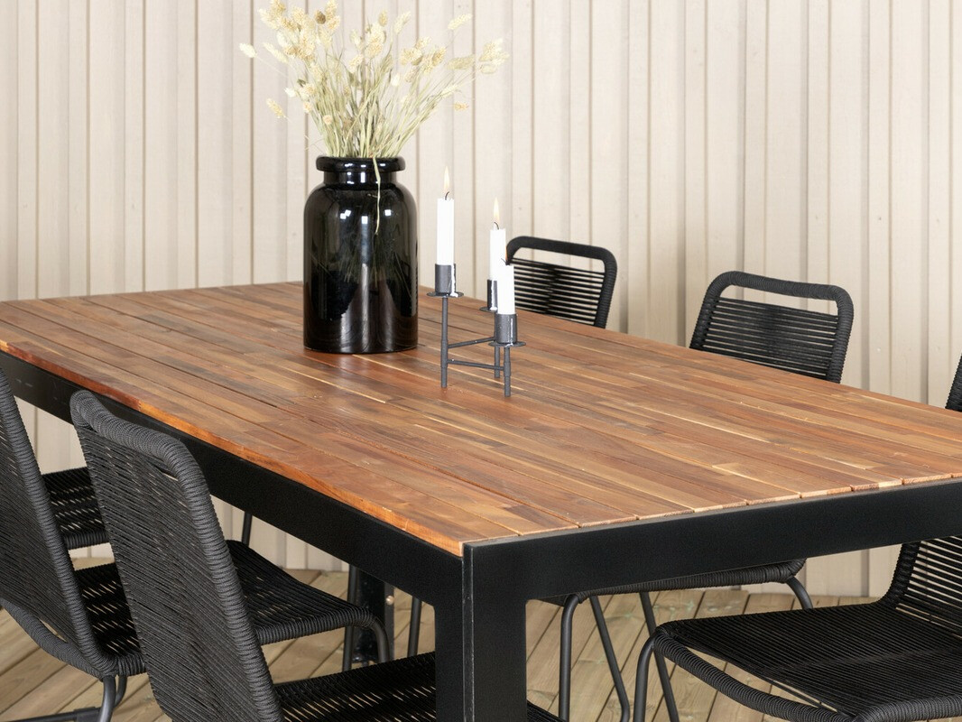 Conjunto de mesa y sillas Dallas 2907 (Negro)