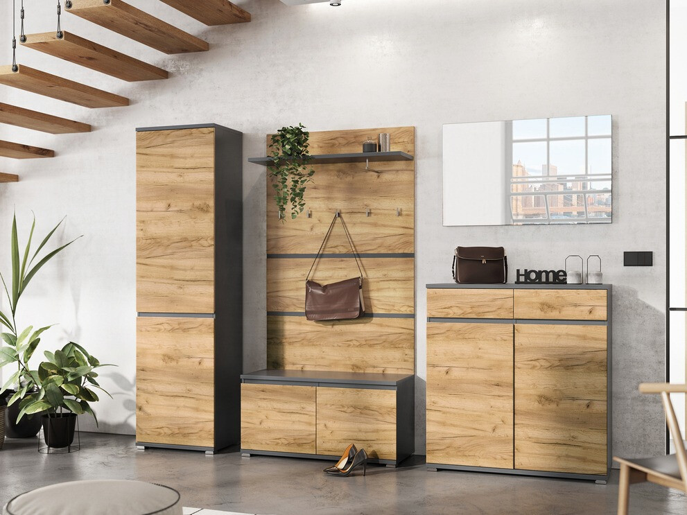 Perchero Elitivi 102 (Antracita + Navarra roble)