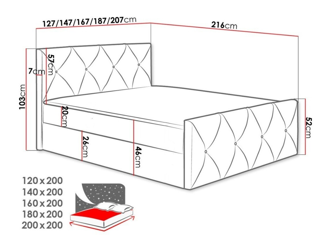 Cama continental Baltimore 150 (Mono 235)