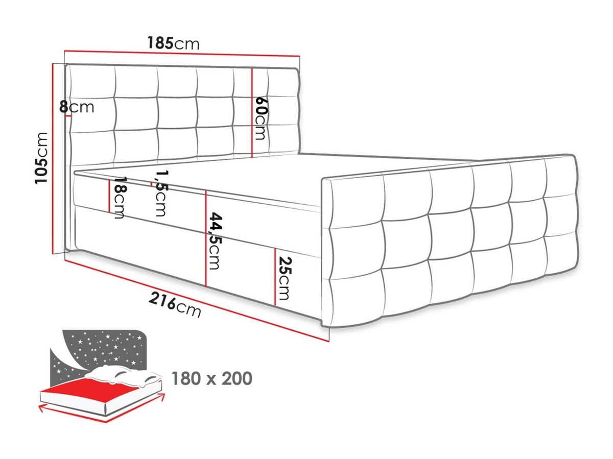 Cama continental Memphis 118 (Rico 18)