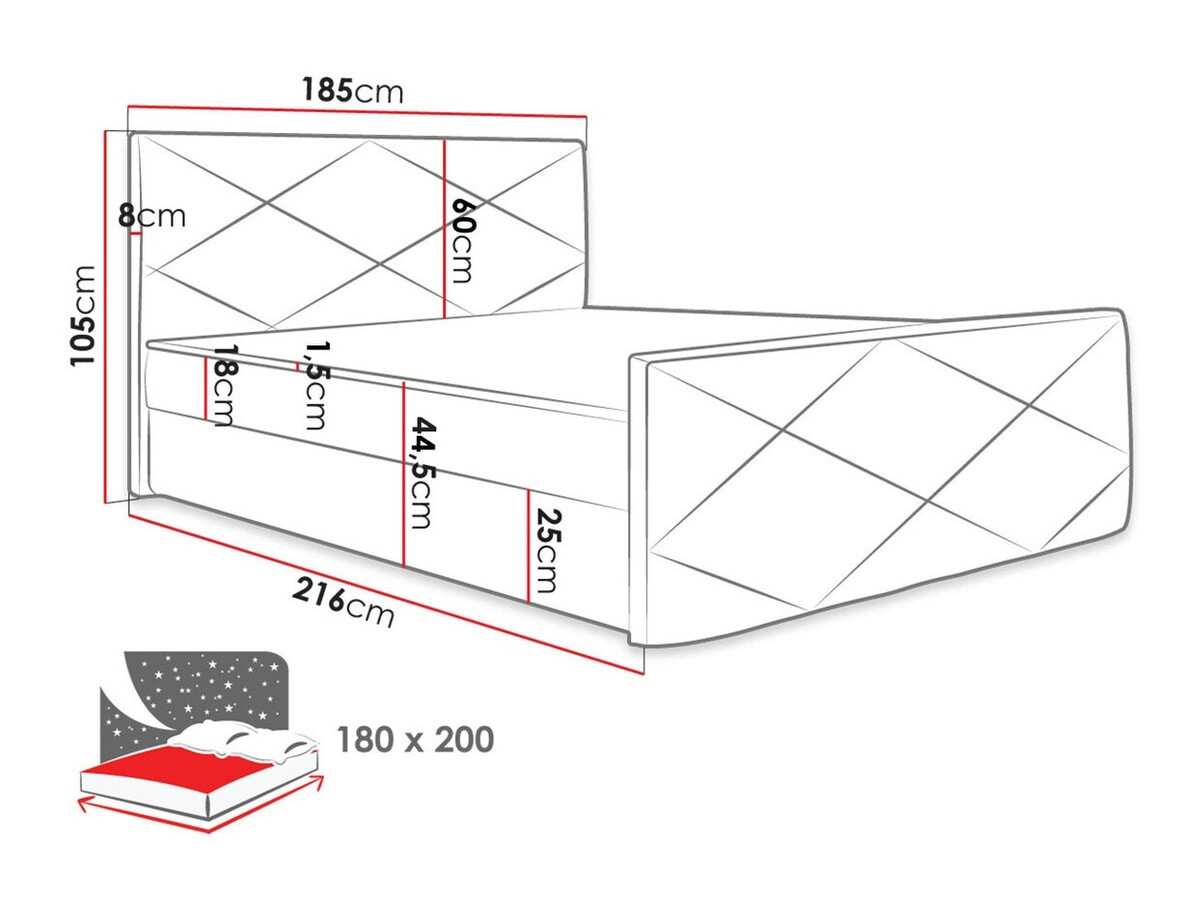 Cama continental Memphis 120 (Rico 19)