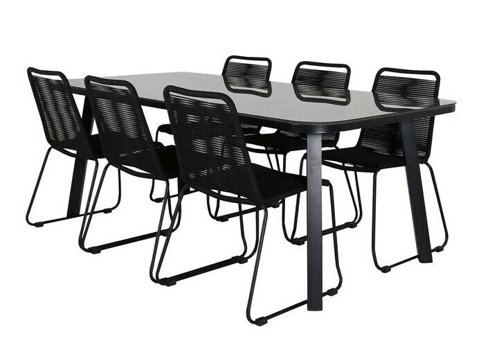 Conjunto de mesa y sillas Dallas 2477 (Negro)