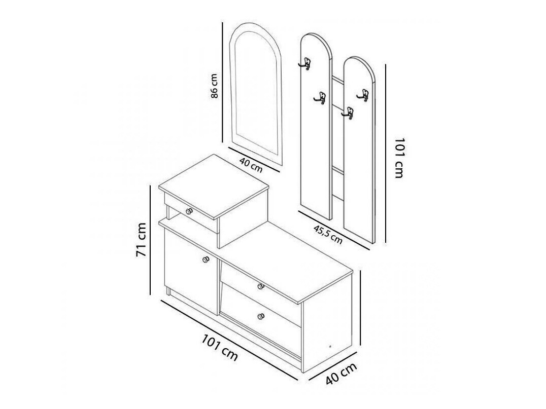 Conjunto para recibidor Murrieta 117 (Roble Sonoma)