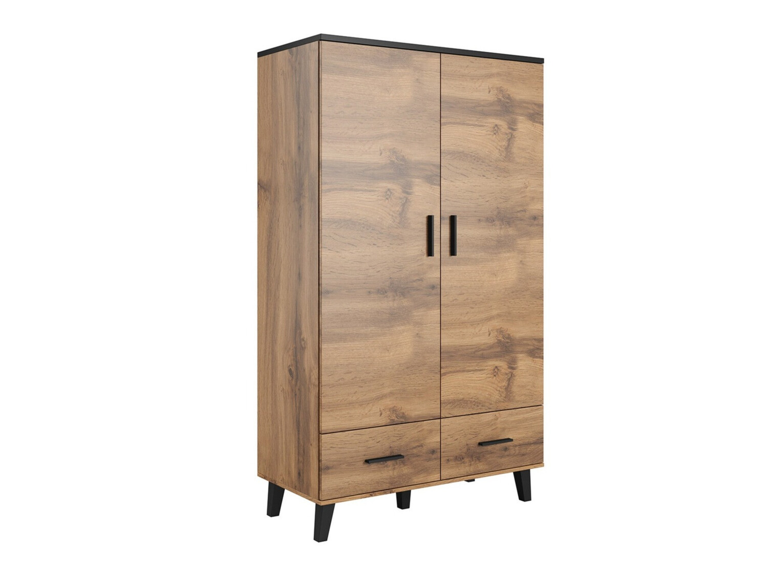 Armario Larfloi 111 (Roble wotan + Negro)
