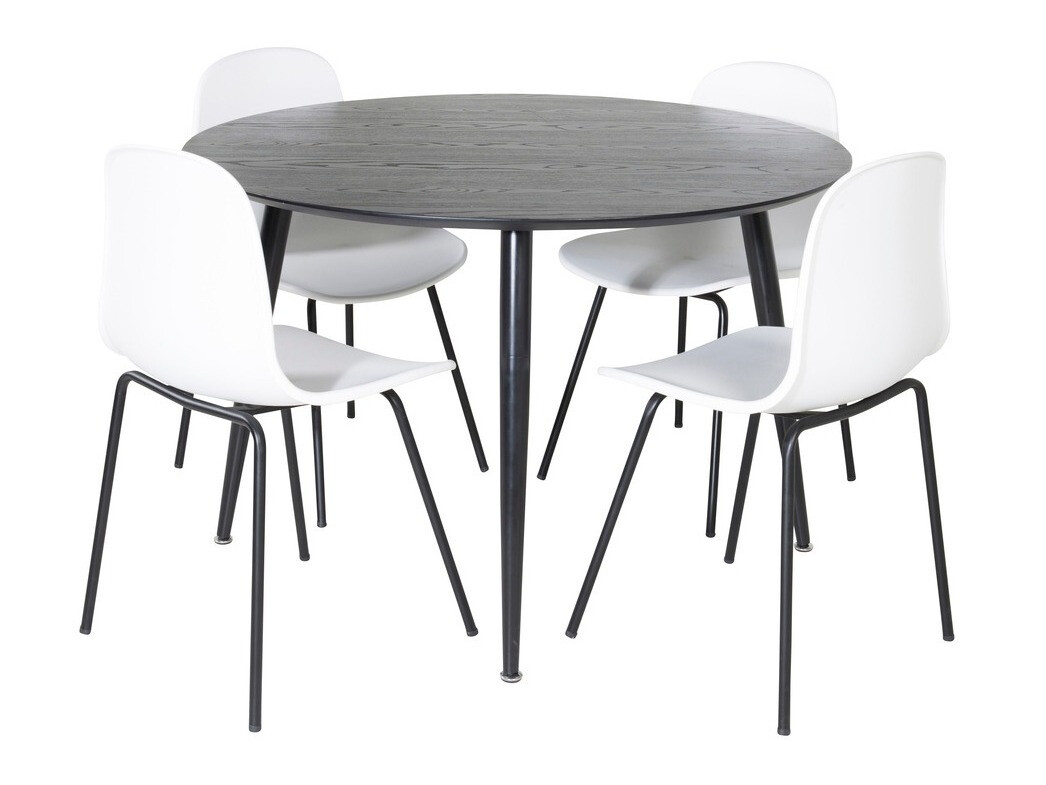 Conjunto de mesas y sillas para comedor Dallas 1622 (Blanco + Negro)