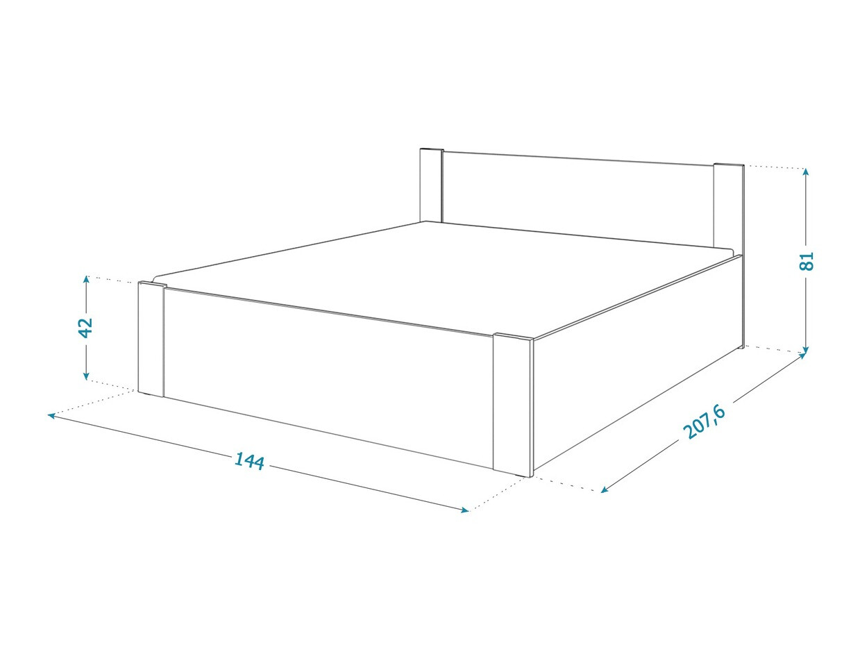 Cama Aurora 154 (Blanco + Pino)