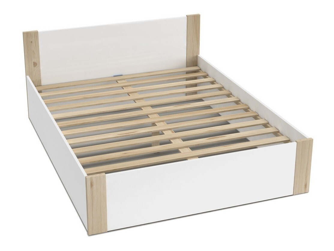 Cama Aurora 154 (Blanco + Pino)