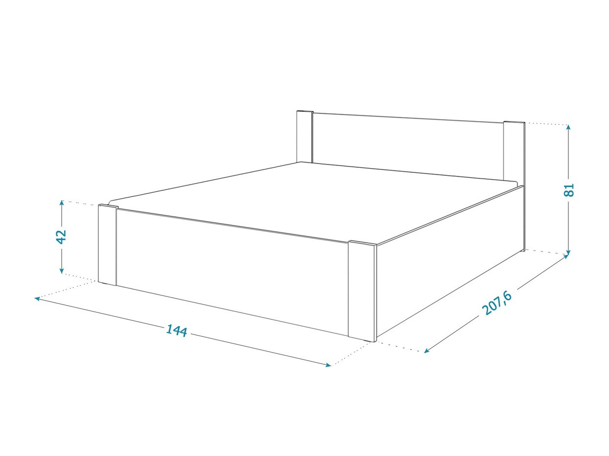Cama Aurora 155 (Blanco + Pino)