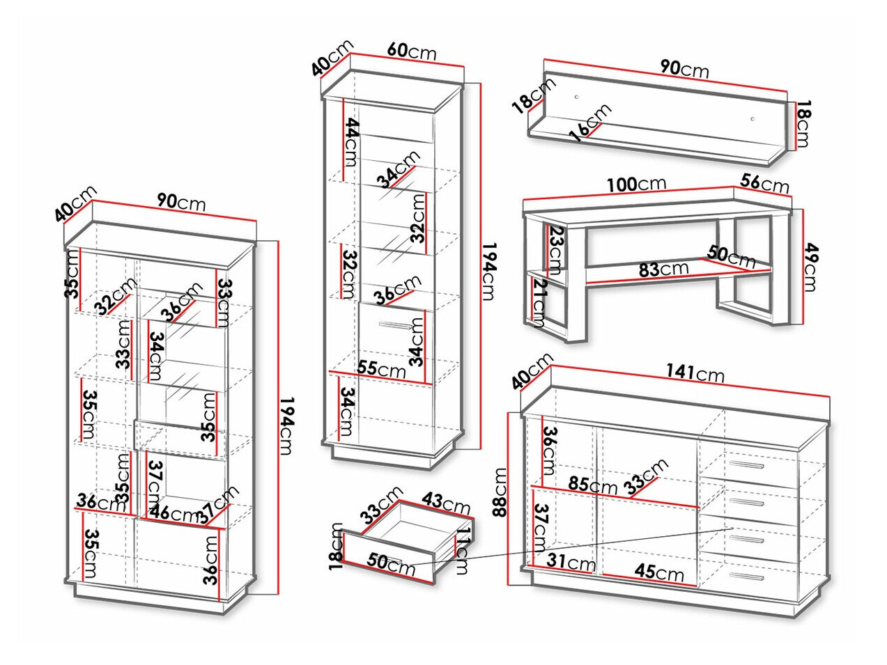 Conjunto de salón Tenodeu 117