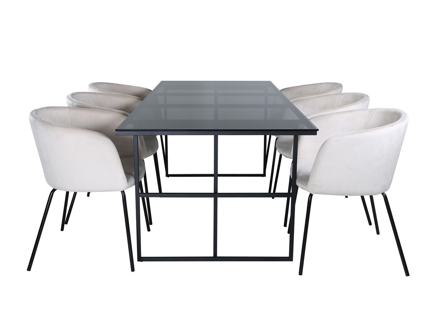 Conjunto de mesas y sillas para comedor Dallas 2639 (Beige + Negro)