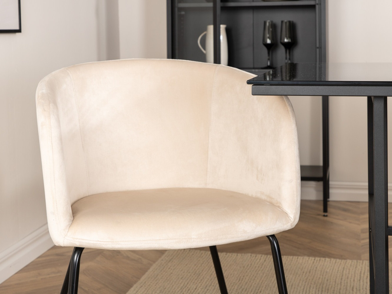 Conjunto de mesas y sillas para comedor Dallas 2639 (Beige + Negro)