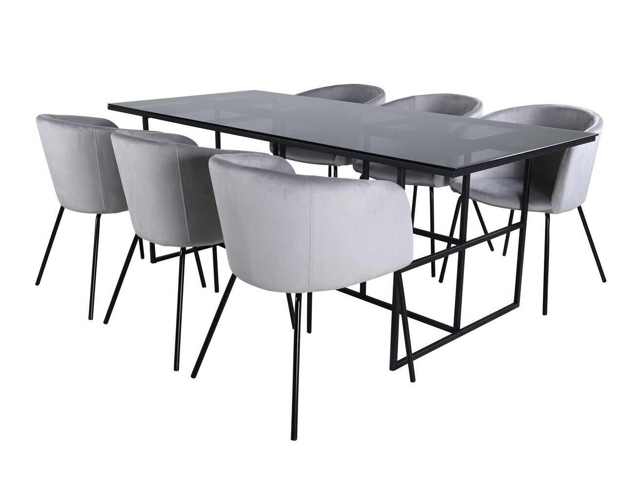 Conjunto de mesas y sillas para comedor Dallas 2639 (Gris claro + Negro)