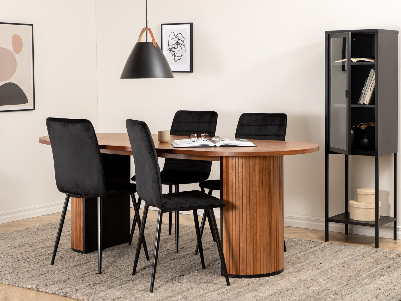 Conjunto de mesas y sillas para comedor Dallas 2758 (Negro)