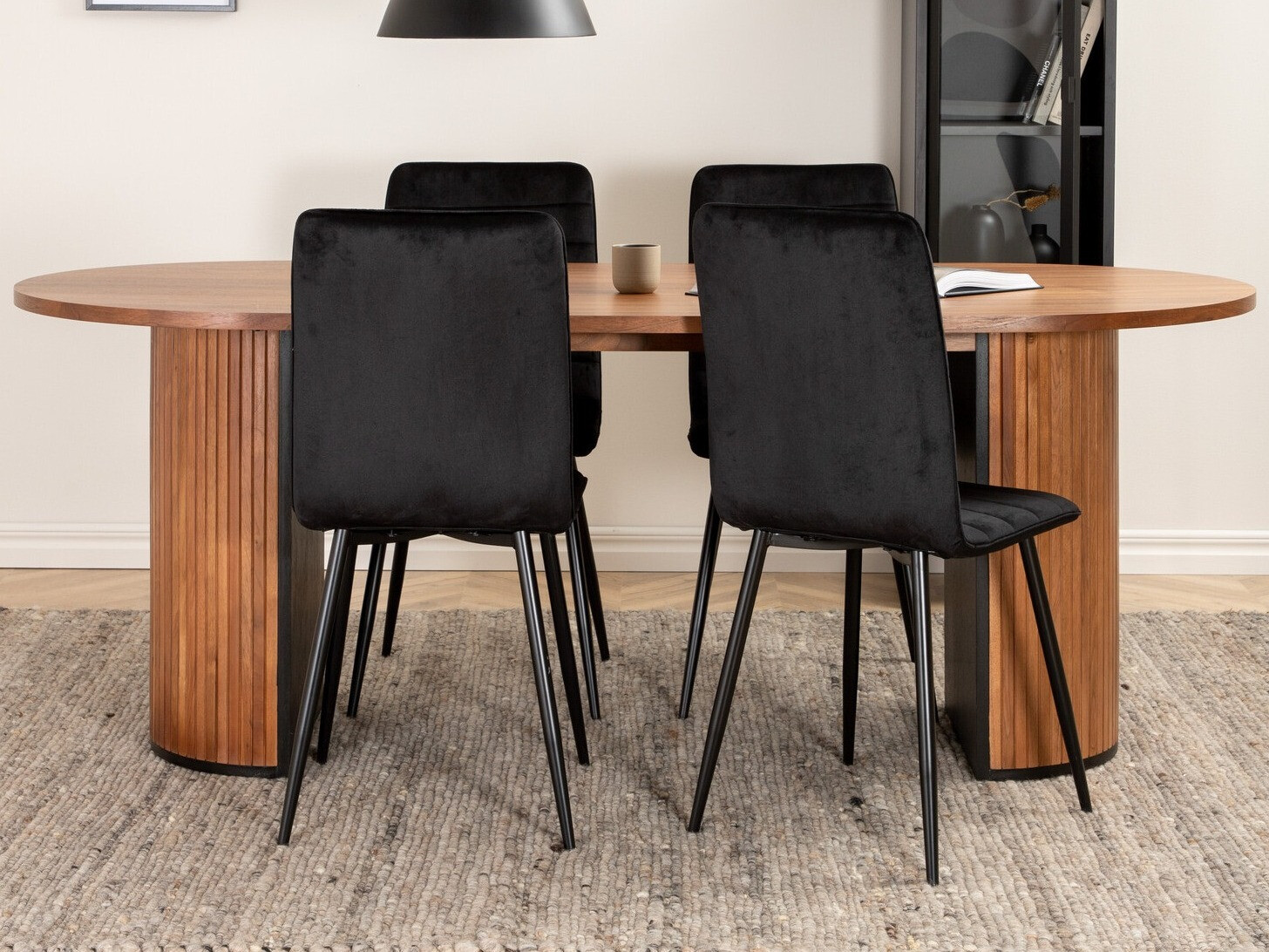 Conjunto de mesas y sillas para comedor Dallas 2758 (Negro)