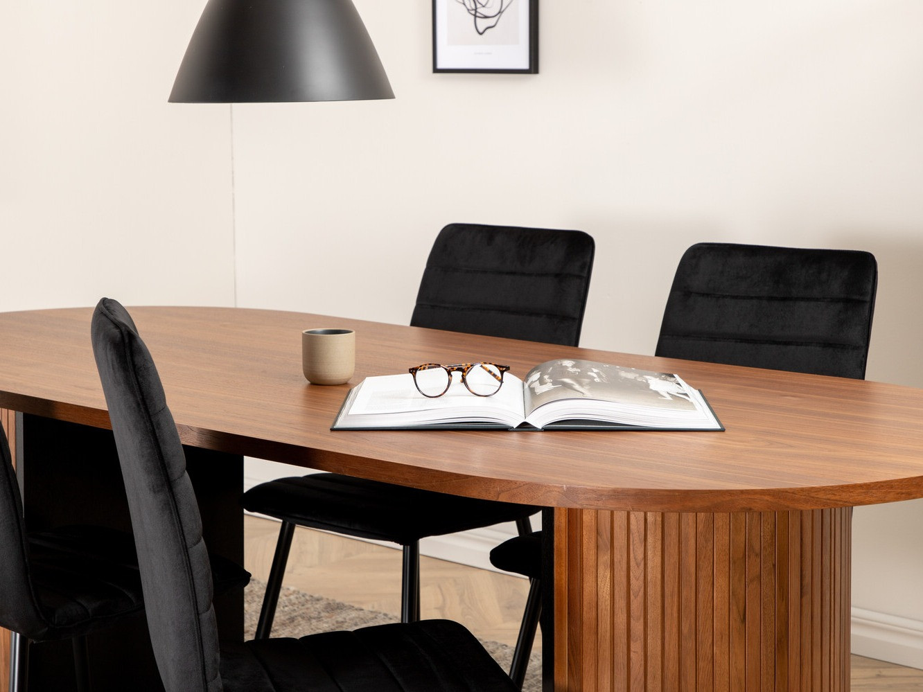 Conjunto de mesas y sillas para comedor Dallas 2758 (Negro)