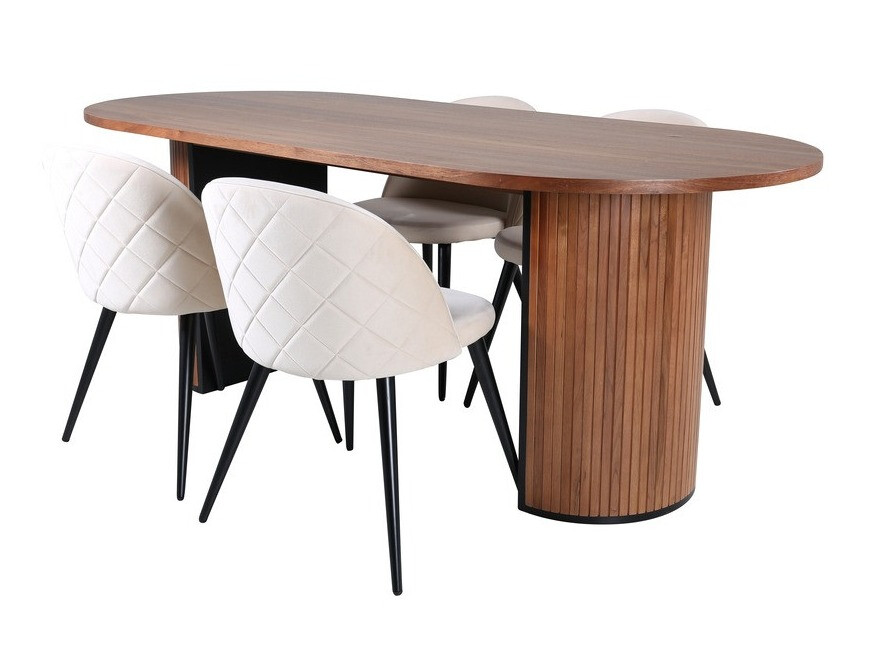 Conjunto de mesas y sillas para comedor Dallas 2764 (Crema + Negro)