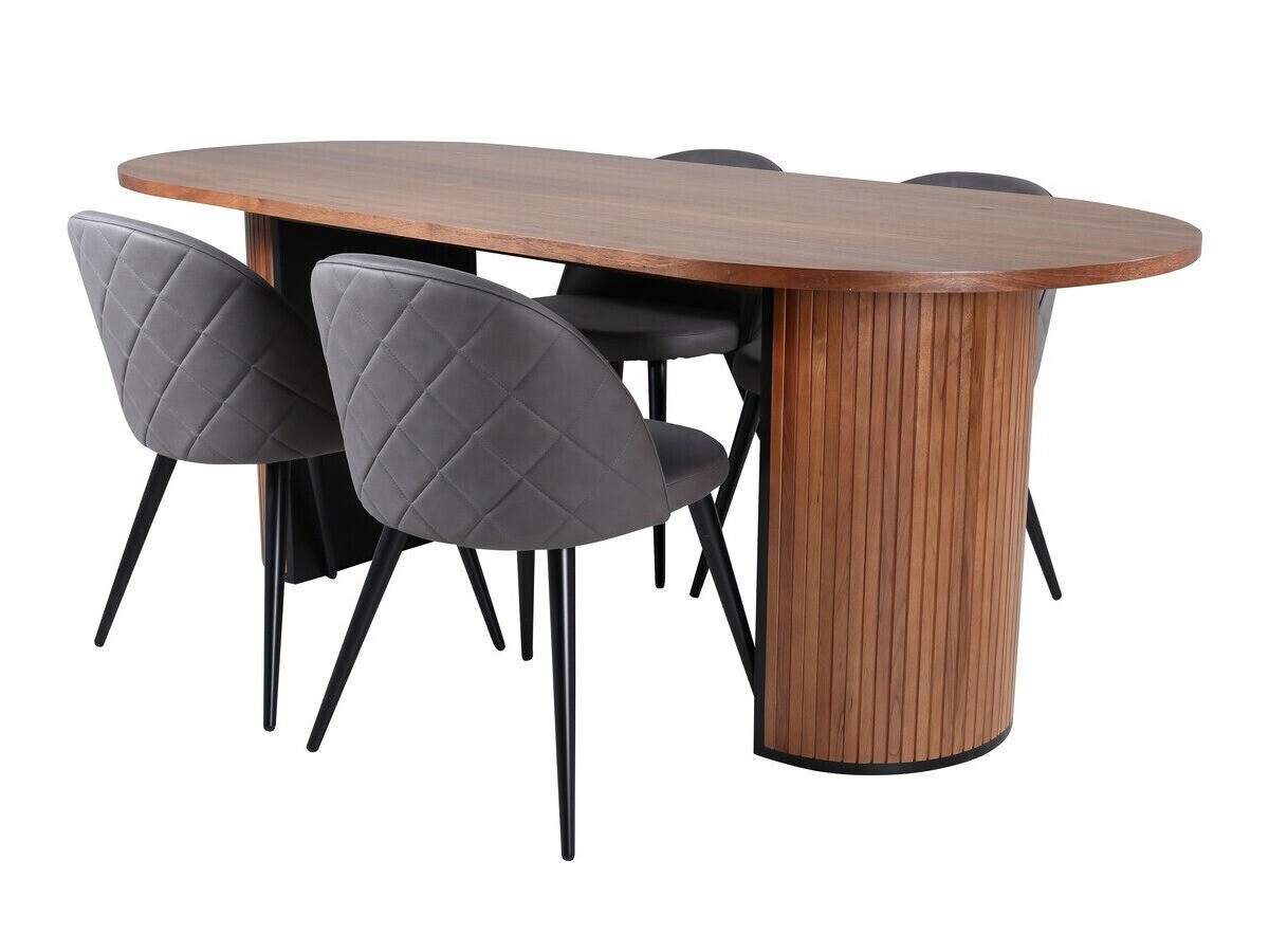 Conjunto de mesas y sillas para comedor Dallas 2764 (Gris + Negro)