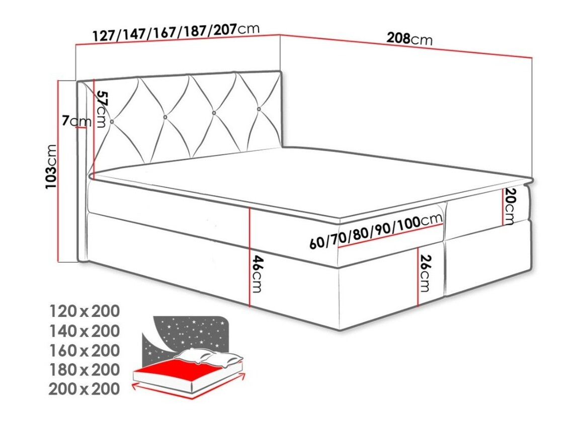 Cama continental Baltimore 149 (Zetta 291)
