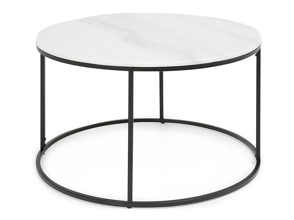 Mesa de centro Scandinavian Choice 828 (Negro + Mármol blanco)