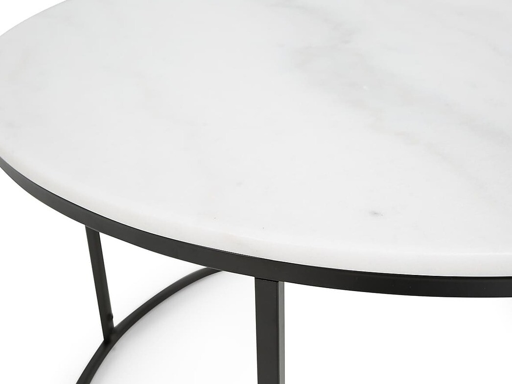 Mesa de centro Scandinavian Choice 828 (Negro + Mármol blanco)