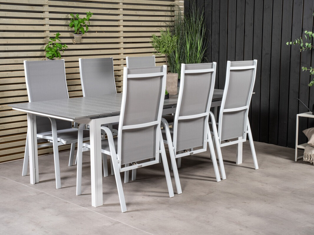 Silla para exterior Dallas 2776 (Blanco + Gris)