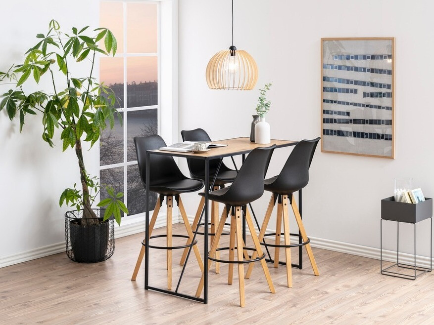 Mesa de bar Norsica Sevferi 162 (Negro + Roble salvaje)