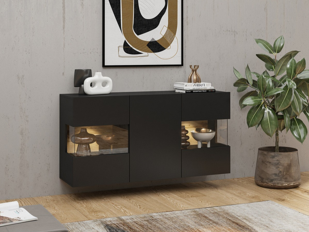 Aparador Revmiru 102 (Negro + Roble wotan)