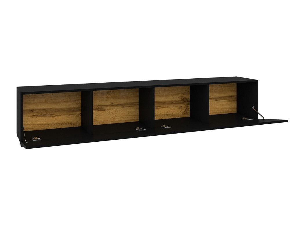 Mueble TV Revmiru 104 (Negro + Roble wotan)