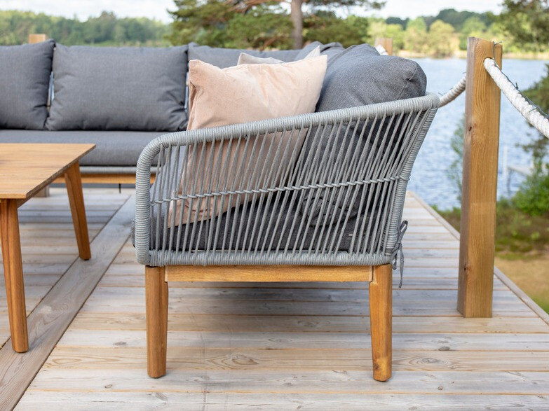 Conjunto de muebles de exterior Dallas 1085 (Acacia + Gris)