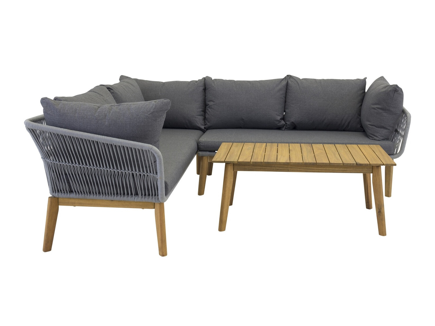 Conjunto de muebles de exterior Dallas 1085 (Acacia + Gris)