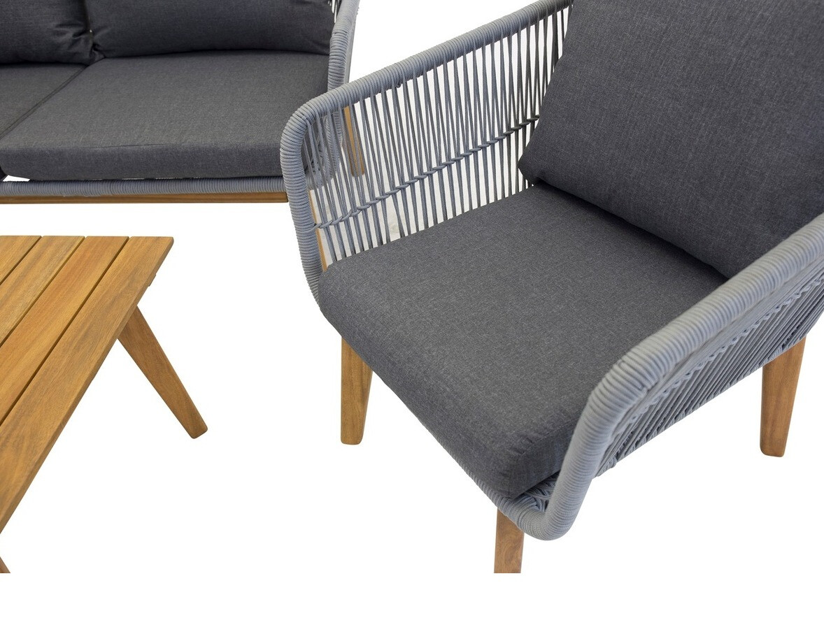 Conjunto de muebles de exterior Dallas 661 (Gris + Acacia)