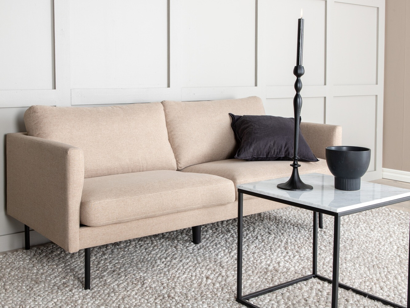 Sofá Fercame 100 (De color marrón claro + Negro)