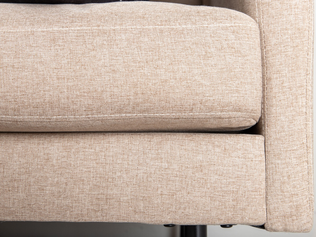 Sofá Fercame 100 (De color marrón claro + Negro)