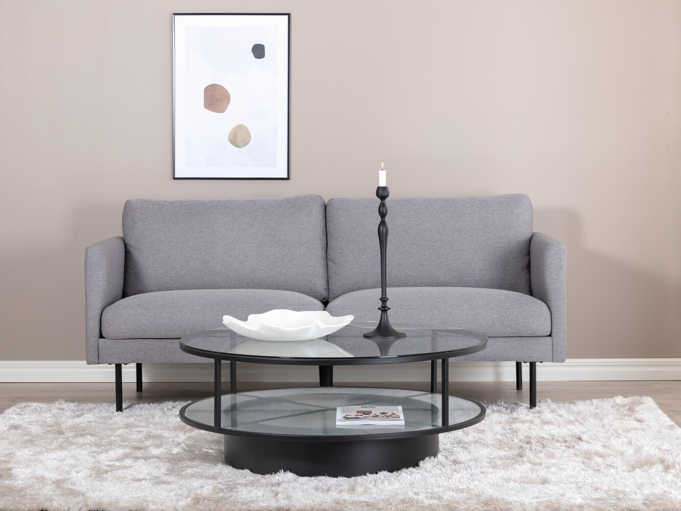 Sofá Fercame 100 (Gris + Negro)