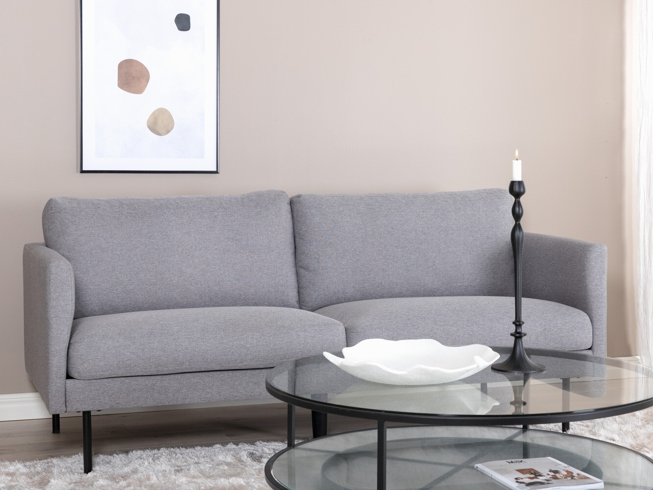 Sofá Fercame 100 (Gris + Negro)