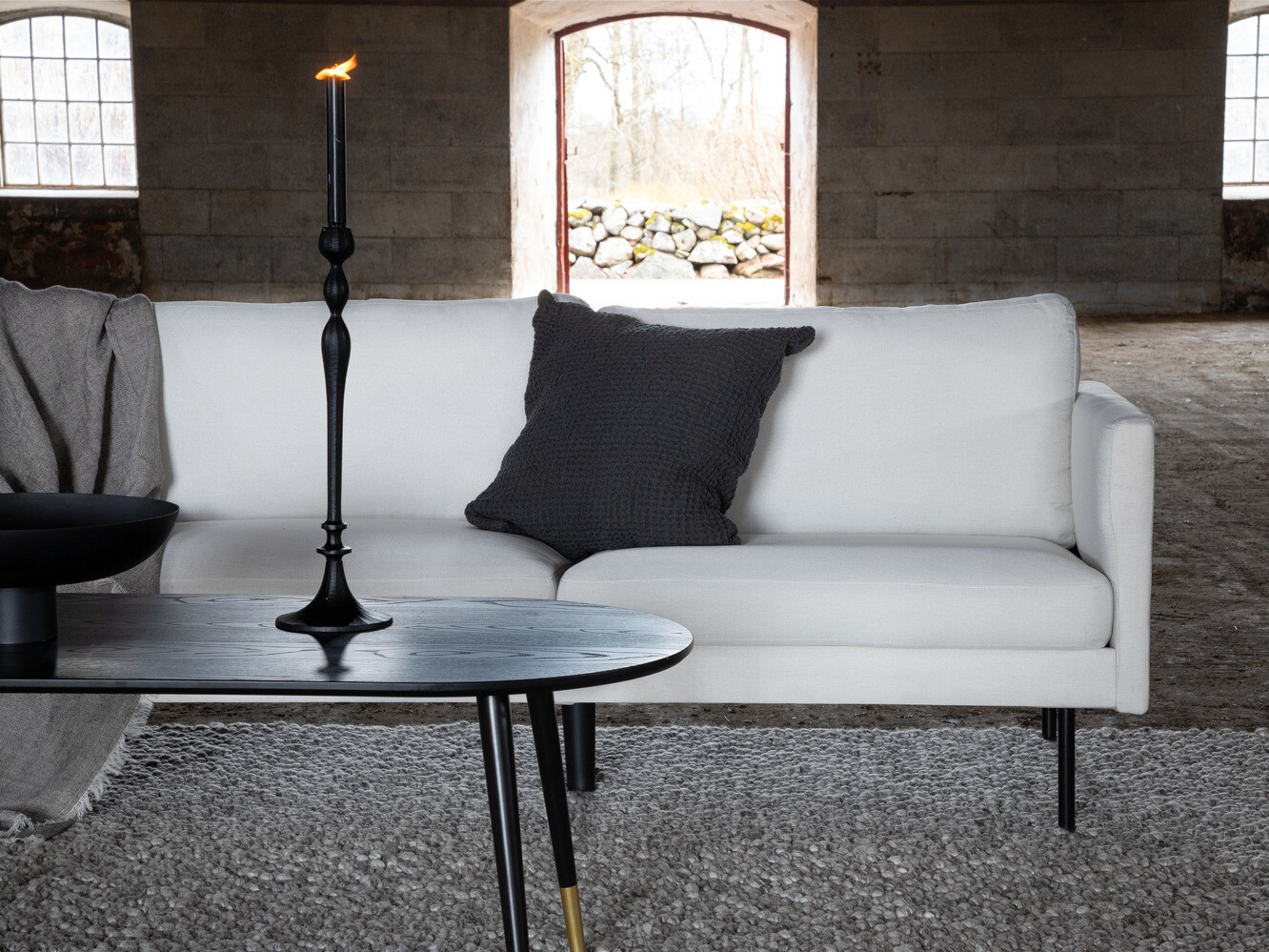 Sofá Fercame 103 (Beige + Negro)