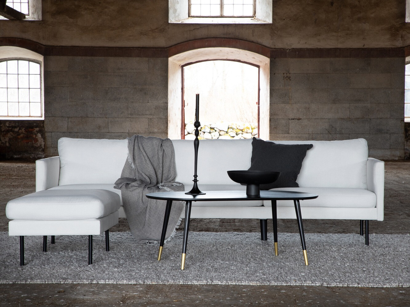 Sofá Fercame 103 (Beige + Negro)