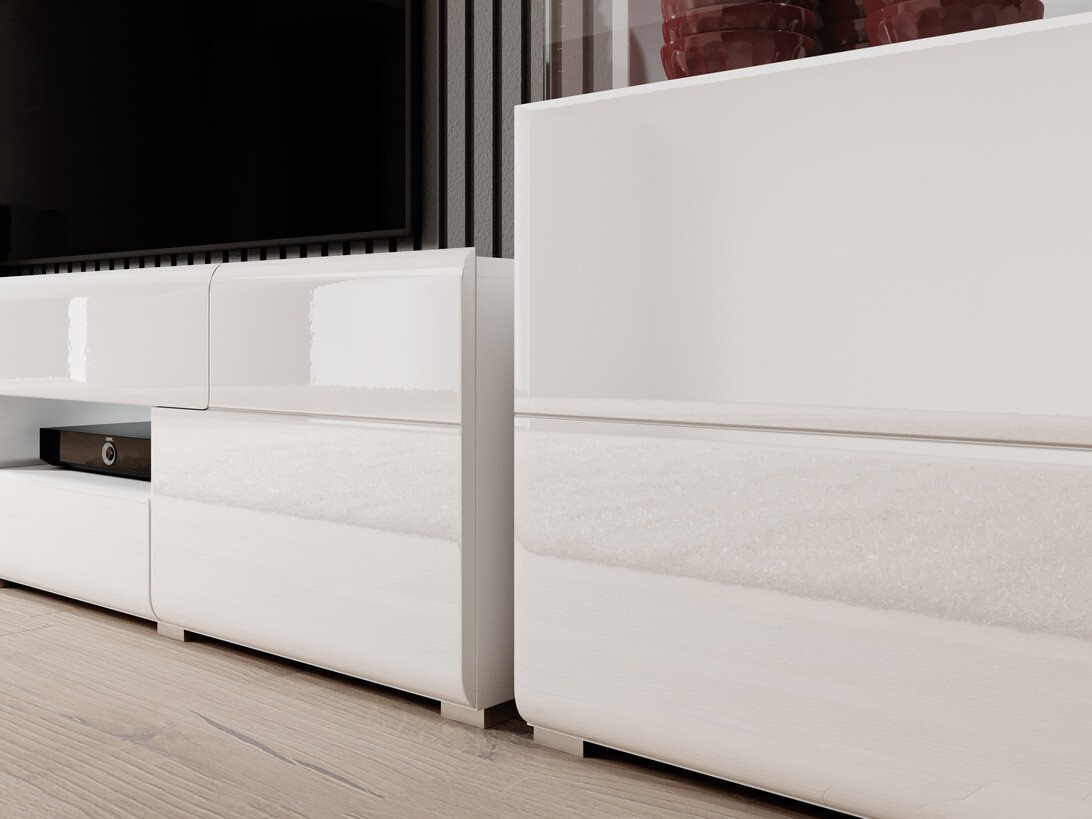 Cómoda Torsone 108 (Blanco + Blanco brillante)