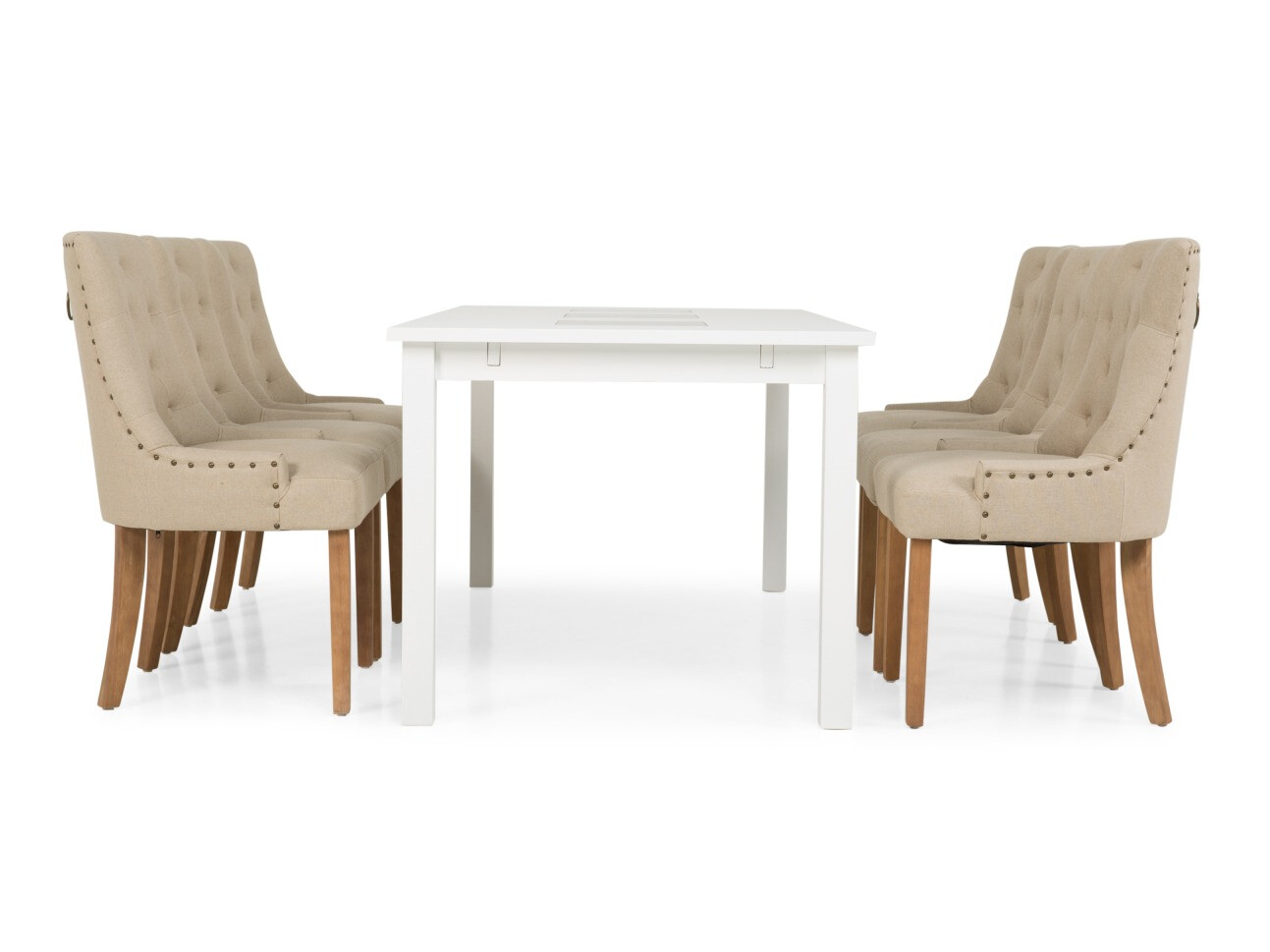Conjunto de comedor Scandinavian Choice 571 (Beige + Marrón)